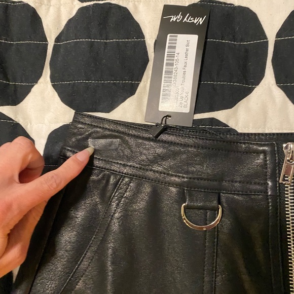 NWT Nasty Gal ‘Zip Up Your Troubles’ faux leather skirt - Picture 10 of 13